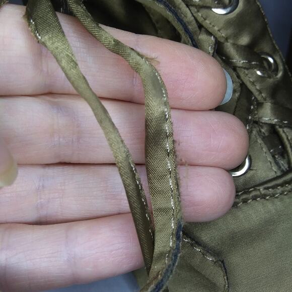 Nature Breeze Satiny Fabric Lace Up Boots 3 Inch High Heel Booties Size 5 1/2 - Picture 10 of 12